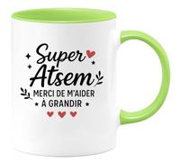quotedazur - Mug Humour Super Atsem Merci De M'aider À Grandir - Idéal Cadeau Tasse Pour Atsem, Gratitude Et Douceur