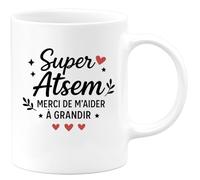 quotedazur - Mug Humour Super Atsem Merci De M'aider À Grandir - Idéal Cadeau Tasse Pour Atsem, Gratitude Et Douceur