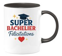 quotedazur - Mug Humour Super Bachelier - Félicitations Pour Ta Réussite Exceptionnelle - Cadeau Original Tasse Pour Féliciter Un Super Bachelier Diplômé