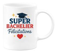 quotedazur - Mug Humour Super Bachelier Félicitations Pour Ta Réussite Exceptionnelle Cadeau Original Tasse Féliciter Un Diplômé
