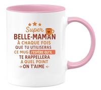 quotedazur - Mug Humour Super Belle-Maman, Chaque Fois Que Tu Utilises Ce Mug, Souviens-Toi Combien On T'aime, Tu Es Formidable - Idée Cadeau Originale Tasse Pour Belle-Maman Exceptionnelle