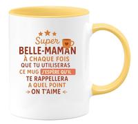 quotedazur - Mug Humour Super Belle-Maman, Chaque Fois Que Tu Utilises Ce Mug, Souviens-Toi Combien On T'aime, Tu Es Formidable - Idée Cadeau Originale Tasse Pour Belle-Maman Exceptionnelle