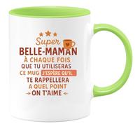 quotedazur - Mug Humour Super Belle-Maman, Chaque Fois Que Tu Utilises Ce Mug, Souviens-Toi Combien On T'aime, Tu Es Formidable - Idée Cadeau Originale Tasse Pour Belle-Maman Exceptionnelle