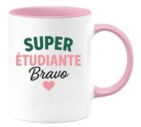 quotedazur - Mug Humour Super Étudiante Bravo - Cadeau Original Tasse Étudiante Idées Succès Scolaire