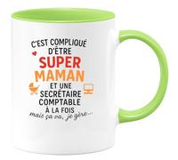 quotedazur - Mug Humour Super Maman Et Secrétaire Comptable À La Fois, Mais Je Gère Avec Ce Un Cadeau Tasse Parfait Pour Une Efficace