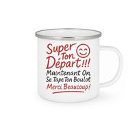 quotedazur - Mug Humour Super Ton Départ !!! Maintenant On Se Tape Ton Boulot Merci Beaucoup ! - Cadeau Humour Départ Tasse Originale Pour Collègue Homme