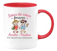 quotedazur - Mug Humour SœUr De CœUr Forever Amélie - Pauline P/S: Quand Nous Vieillissons - Cadeau Unique Tasse Amitié Pour Meilleure Amie Spéciale