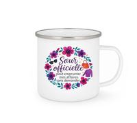 quotedazur - Mug Humour Sœur officielle : peut emprunter mes affaires sans demander - Cadeau Soeur Femme