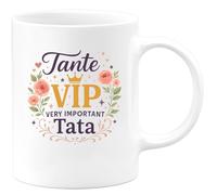 quotedazur - Mug Humour Tante VIP : Very Important Tata - Cadeau Tante Femme