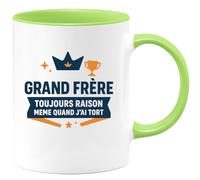 quotedazur - Mug Humour Team grand frère : toujours raison même quand j'ai tort - Cadeau Frère Homme