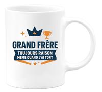 quotedazur - Mug Humour Team grand frère : toujours raison même quand j'ai tort - Cadeau Frère Homme