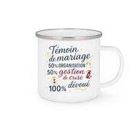 quotedazur - Mug Humour Témoin de mariage : 50% organisation, 50% gestion de crise, 100% dévoué - Cadeau Témoin de mariage Homme
