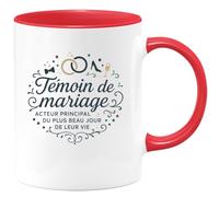 quotedazur - Mug Humour Témoin de mariage : acteur principal du plus beau jour de leur vie - Cadeau Témoin de mariage Homme