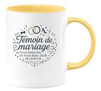 quotedazur - Mug Humour Témoin de mariage : acteur principal du plus beau jour de leur vie - Cadeau Témoin de mariage Homme