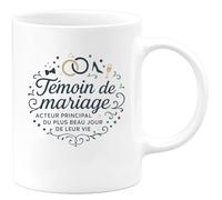 quotedazur - Mug Humour Témoin de mariage : acteur principal du plus beau jour de leur vie - Cadeau Témoin de mariage Homme
