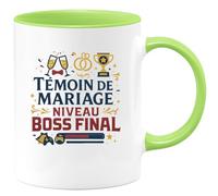 quotedazur - Mug Humour Témoin de mariage niveau boss final - Cadeau Témoin de mariage Homme