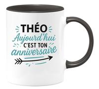 quotedazur - Mug Humour Théo, C'est Ton Anniversaire Aujourd'hui, Joyeux Idée Cadeau Originale Tasse Personnalisée Homme