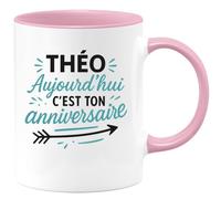 quotedazur - Mug Humour Théo, C'est Ton Anniversaire Aujourd'hui, Joyeux Idée Cadeau Originale Tasse Personnalisée Homme