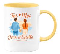 quotedazur - Mug Humour Toi Moi Jean Et Estelle, Cadeau Romantique Personnalisé Pour Tasse Duo Unique Original