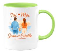 quotedazur - Mug Humour Toi Moi Jean Et Estelle, Cadeau Romantique Personnalisé Pour Tasse Duo Unique Original