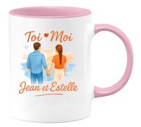 quotedazur - Mug Humour Toi Moi Jean Et Estelle, Cadeau Romantique Personnalisé Pour Tasse Duo Unique Original