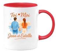 quotedazur - Mug Humour Toi Moi Jean Et Estelle, Cadeau Romantique Personnalisé Pour Tasse Duo Unique Original