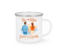 quotedazur - Mug Humour Toi Moi Jean Et Estelle, Cadeau Romantique Personnalisé Pour Tasse Duo Unique Original