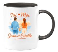 quotedazur - Mug Humour Toi Moi Jean Et Estelle, Cadeau Romantique Personnalisé Pour Tasse Duo Unique Original