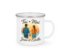 quotedazur - Mug Humour Toi + Moi Jean Et Estelle - Mug Personnalisé Pour Couple - Cadeau Personnalisé Pour Couple - Tasse Unique Et Originale