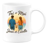 quotedazur - Mug Humour Toi Moi Jean Et Estelle Personnalisé Pour Couple Cadeau Tasse Unique Originale