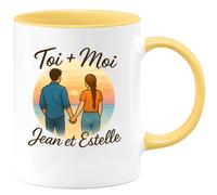 quotedazur - Mug Humour Toi Moi Jean Et Estelle Personnalisé Pour Couple Cadeau Tasse Unique Originale