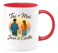 quotedazur - Mug Humour Toi Moi Jean Et Estelle Personnalisé Pour Couple Cadeau Tasse Unique Originale