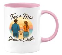 quotedazur - Mug Humour Toi Moi Jean Et Estelle Personnalisé Pour Couple Cadeau Tasse Unique Originale