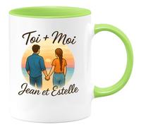 quotedazur - Mug Humour Toi Moi Jean Et Estelle Personnalisé Pour Couple Cadeau Tasse Unique Originale