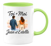 quotedazur - Mug Humour Toi + Moi - Mug Personnalisé Jean Et Estelle, Cadeau Unique Pour Couple - Cadeau Personnalisé Pour Couple - Tasse Unique À Offrir À Votre Moitié