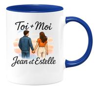 quotedazur - Mug Humour Toi Moi Personnalisé Jean Et Estelle, Cadeau Unique Pour Couple Tasse À Offrir Votre Moitié