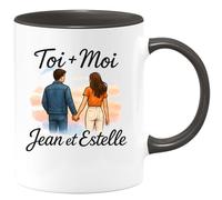 quotedazur - Mug Humour Toi Moi Personnalisé Jean Et Estelle, Cadeau Unique Pour Couple Tasse À Offrir Votre Moitié