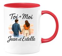 quotedazur - Mug Humour Toi Moi Personnalisé Jean Et Estelle, Cadeau Unique Pour Couple Tasse À Offrir Votre Moitié