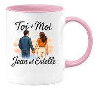 quotedazur - Mug Humour Toi Moi Personnalisé Jean Et Estelle, Cadeau Unique Pour Couple Tasse À Offrir Votre Moitié