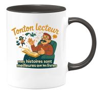 quotedazur - Mug Humour Tonton lecteur : mes histoires sont meilleures que les livres - Cadeau Tonton Homme
