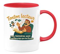 quotedazur - Mug Humour Tonton lecteur : mes histoires sont meilleures que les livres - Cadeau Tonton Homme