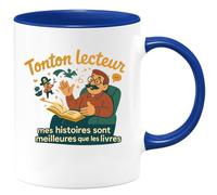 quotedazur - Mug Humour Tonton lecteur : mes histoires sont meilleures que les livres - Cadeau Tonton Homme