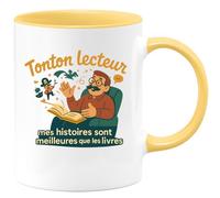 quotedazur - Mug Humour Tonton lecteur : mes histoires sont meilleures que les livres - Cadeau Tonton Homme