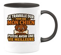 quotedazur - Mug Humour Travaille Dur Pour Offrir À Son Chien Une Vie Meilleure, Tasse Cadeau Idéale - Cadeau Parfait Pour Amoureuse Chiens - Tasse Unique Et Élégante
