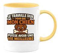 quotedazur - Mug Humour Travaille Dur Pour Offrir À Son Chien Une Vie Meilleure, Tasse Cadeau Idéale Parfait Amoureuse Chiens Unique Et Élégante