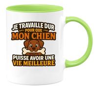 quotedazur - Mug Humour Travaille Dur Pour Offrir À Son Chien Une Vie Meilleure, Tasse Cadeau Idéale Parfait Amoureuse Chiens Unique Et Élégante