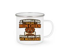 quotedazur - Mug Humour Travaille Dur Pour Offrir À Son Chien Une Vie Meilleure, Tasse Cadeau Idéale Parfait Amoureuse Chiens Unique Et Élégante