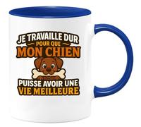 quotedazur - Mug Humour Travaille Dur Pour Offrir À Son Chien Une Vie Meilleure, Tasse Cadeau Idéale Parfait Amoureuse Chiens Unique Et Élégante