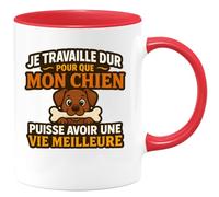 quotedazur - Mug Humour Travaille Dur Pour Offrir À Son Chien Une Vie Meilleure, Tasse Cadeau Idéale Parfait Amoureuse Chiens Unique Et Élégante