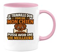quotedazur - Mug Humour Travaille Dur Pour Offrir À Son Chien Une Vie Meilleure, Tasse Cadeau Idéale Parfait Amoureuse Chiens Unique Et Élégante